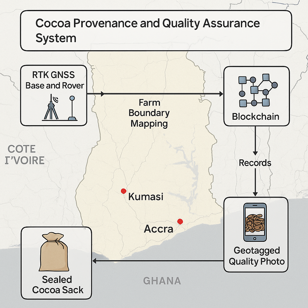 Cocoa provenance and technical system diagram