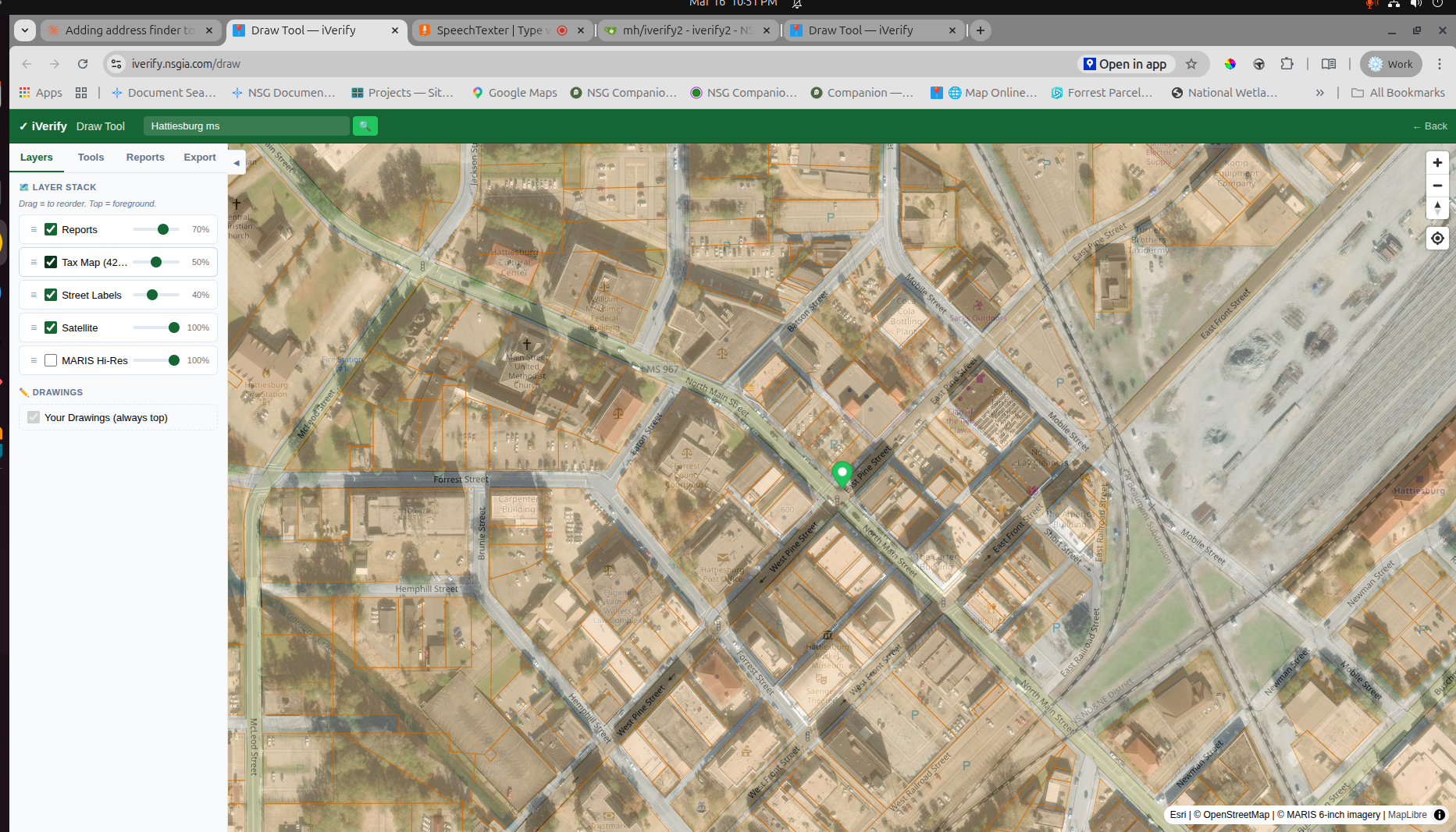 GIS mapping interface