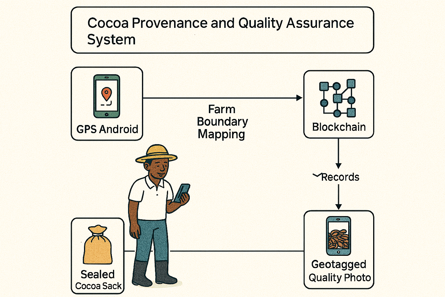 iVerify agricultural workflow - from farm registration to product verification