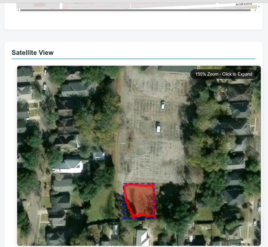 Satellite View with Mapped Area
